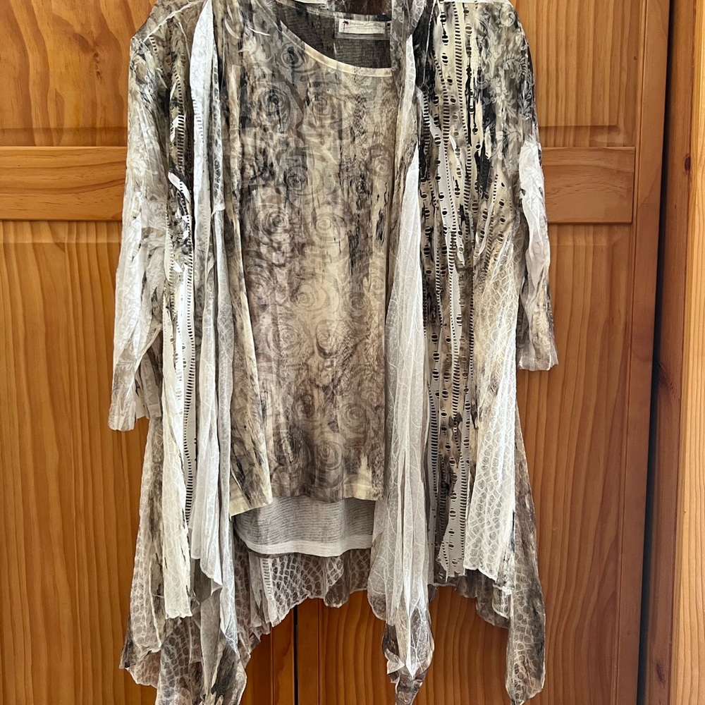 Neutral Layered Boho Cardigan Set